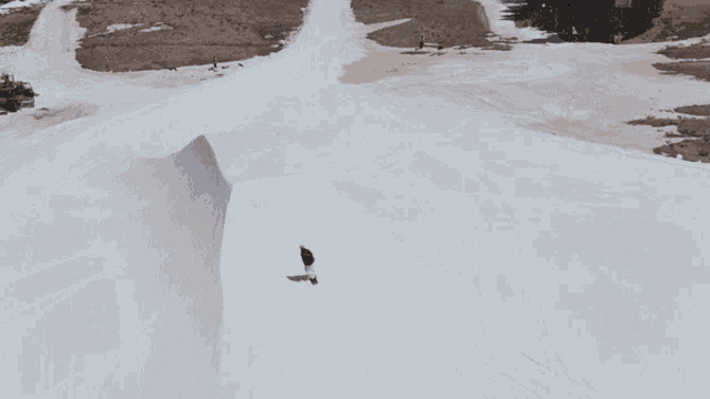 a snowboarder is doing a trick on top of a snowy hill