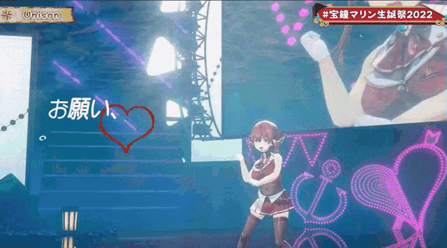 a video of a girl on a stage with a banner that says unicon