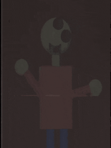 a cartoon of a man with a green face and a red shirt