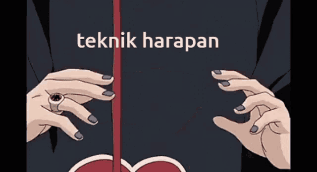 a cartoon of a person holding a sword with the words teknik harapan written above them