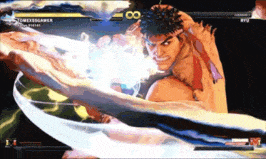 a video game is being played by ryu