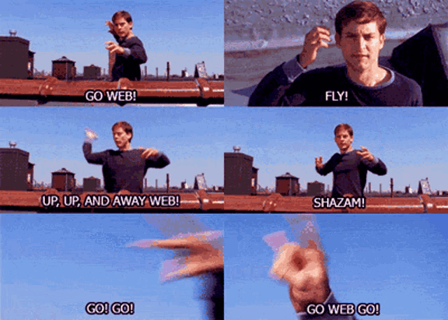a man in a black shirt says go web