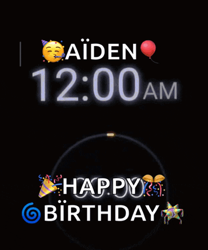 a birthday greeting for aiden with a balloon