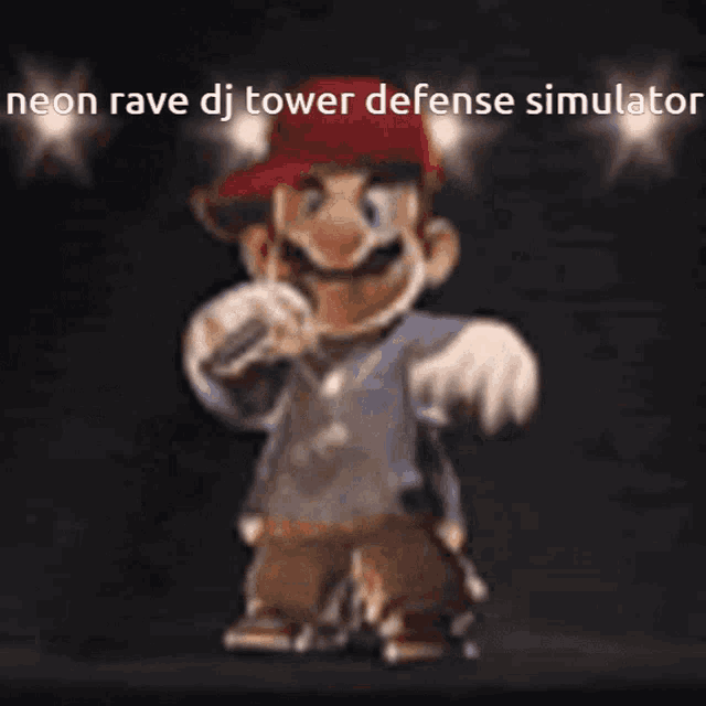 neon rave dj tower defense simulator is being played