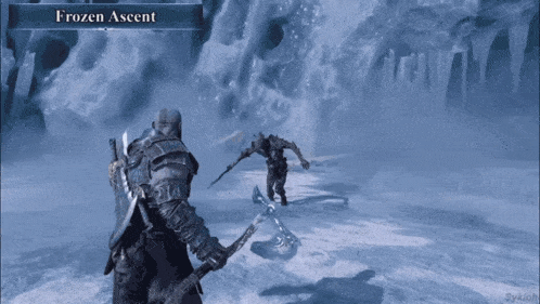 a video game called frozen ascent is being played on a computer screen