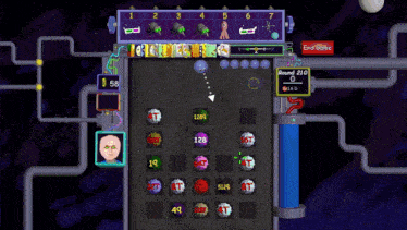 a computer screen shows a game with a score of 210 points