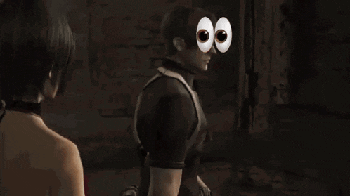 a close up of a woman 's face with cartoon eyes on her face