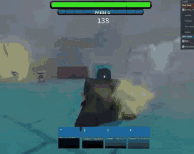 a screenshot of a video game with a green bar that says 135
