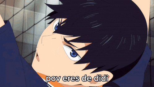 a cartoon of a boy with the words pov eres de didi written below him