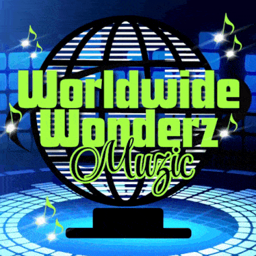 a logo for worldwide wonderz music with a globe