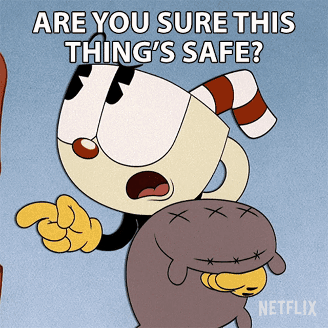 Are You Sure This Things Safe Cuphead GIF - Are You Sure This Things Safe Cuphead The Cuphead Show GIFs