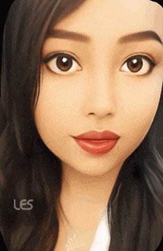 a close up of a woman 's face with the letters les on the bottom right