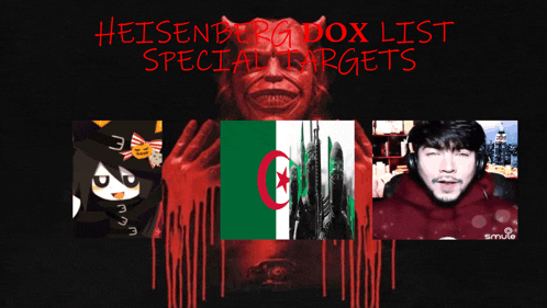 a poster that says heisenberg box list special targets on it