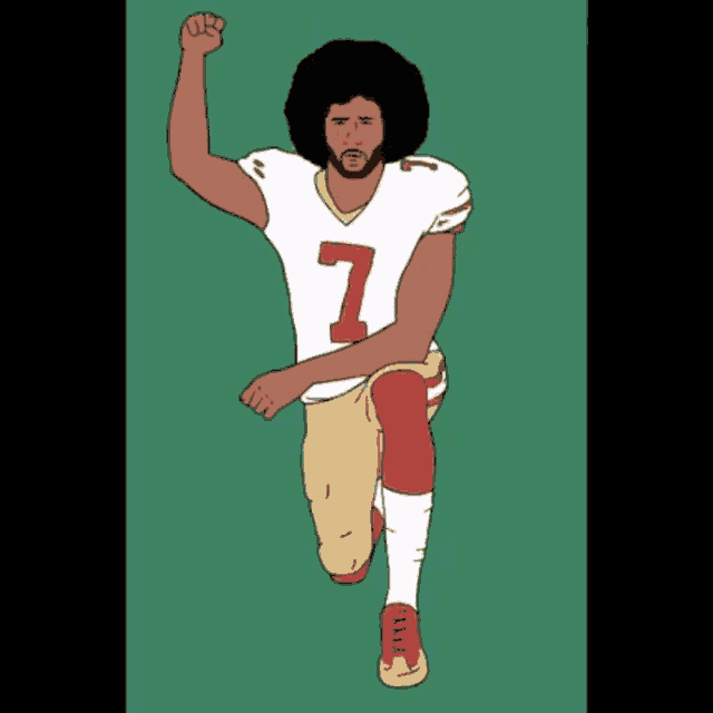 a drawing of a football player with the number 7 on his shirt