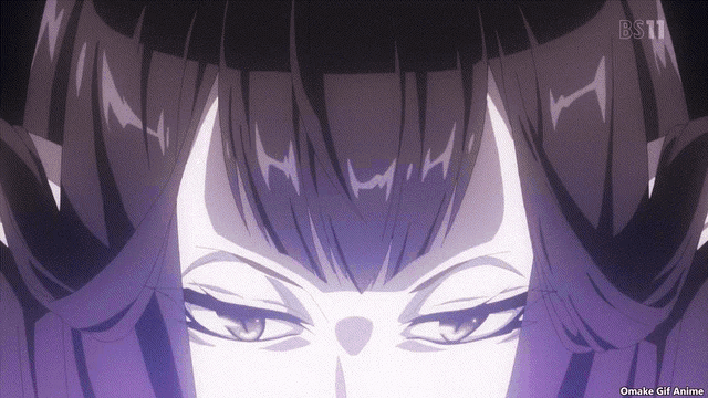 a close up of a person 's face with a bs11 logo in the corner