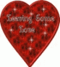 a red heart with the words `` leaving love '' written on it .