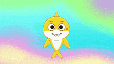 a yellow cartoon character is holding a pink heart in his mouth