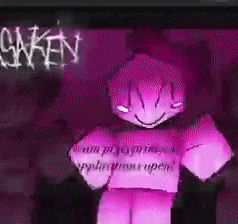 a cartoon character is wearing a pink shirt with the word ken on it .