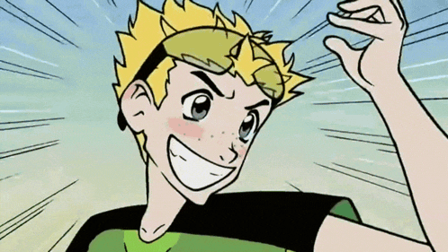 a cartoon of a boy wearing sunglasses and smiling