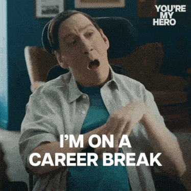 a man in a wheelchair says " i 'm on a career break " in a you 're my hero ad