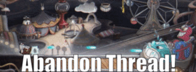 a poster for abandon thread with a ferris wheel
