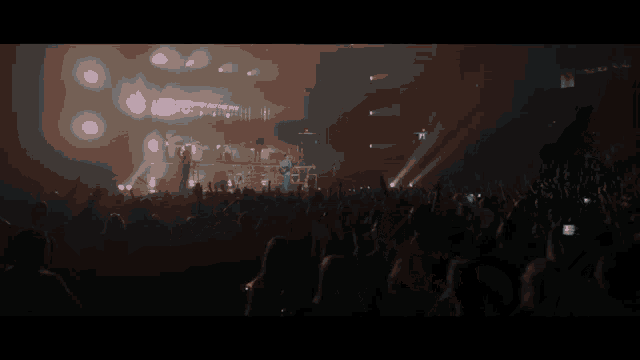 a crowd of people at a concert with a sign that says " for the love of all " in the background