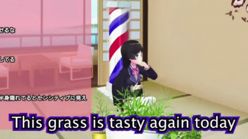 Nijisanji Tsukino Mito GIF - Nijisanji Tsukino Mito Eating Grass GIFs