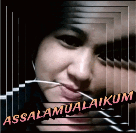 a picture of a woman 's face with the words assalamualaikum on it