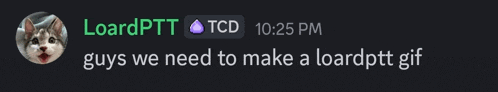 a message from loardptt tcd at 10:25 pm