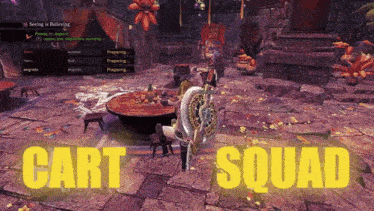 a screenshot of a video game with the words cart squad at the bottom