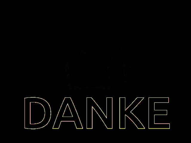 a danke sign with a green box and a key