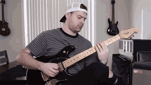 Playing Guitar Jared Dines GIF - Playing Guitar Jared Dines Feeling The Music GIFs