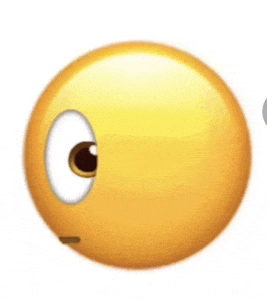 a yellow smiley face with a white eye and a black nose