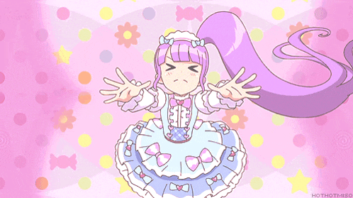a drawing of a girl with purple hair and the words hothotmiso on the bottom right