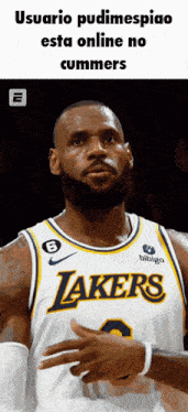 a basketball player wearing a lakers jersey