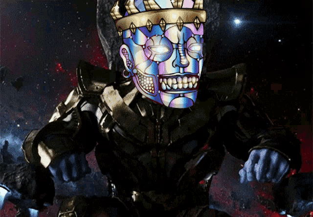 a drawing of a skeleton with a crown on its head