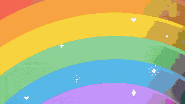 a drawing of a rainbow with a person 's feet in the background