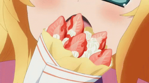 Mm! Anime Emu Emuemu Come Fresas GIF - Mm Anime Eating GIFs