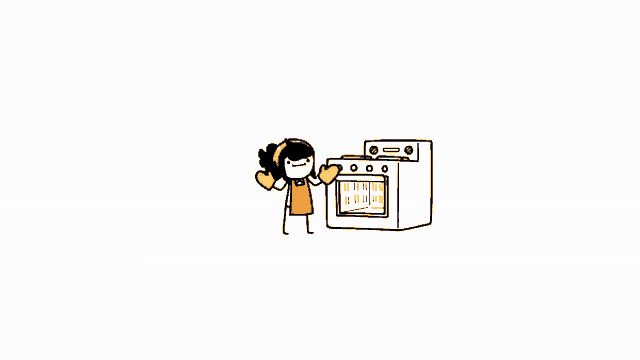 a cartoon drawing of a fire coming out of a stove