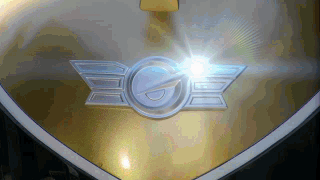 a close up of a car emblem that says eoe on it
