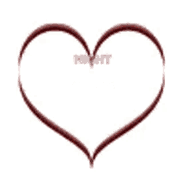 a red heart with the words night gorgeous written on it .