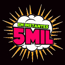 a cartoon explosion with the words em instantes 5 mil written inside of it