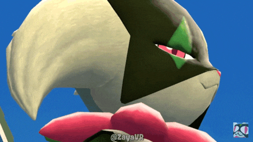 a close up of a cartoon character with the name zayavr on the bottom