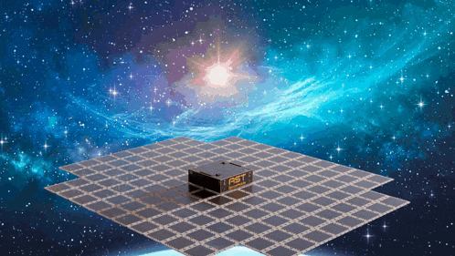 a satellite with the letters ps1 on it is floating in space