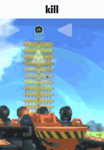 a cartoon drawing of a building with the word kill on it