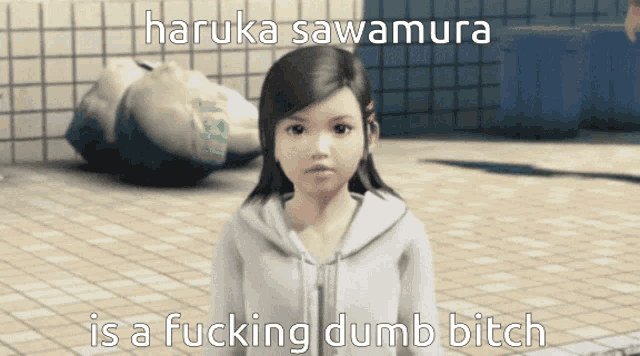 haruka sawamura is a fucking dumb bitch with a picture of a girl