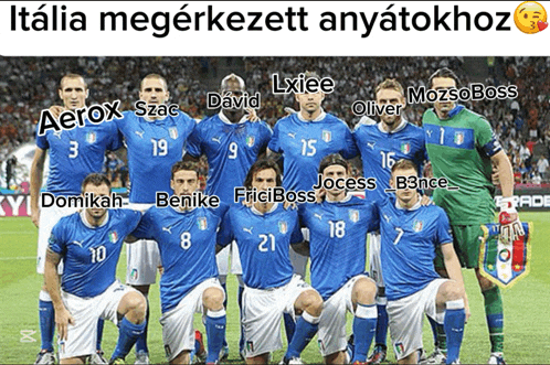 a group of soccer players posing for a picture with the name aerox on the front of their jersey