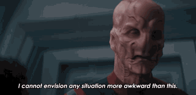 I Cannot Envision Any Situation More Awkward Than This Saru GIF - I Cannot Envision Any Situation More Awkward Than This Saru Doug Jones GIFs