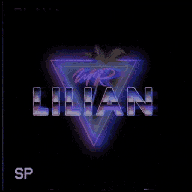 a neon sign with the name lilian in a triangle