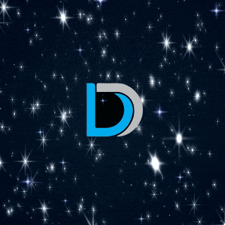 the letter d is in the middle of a galaxy of stars